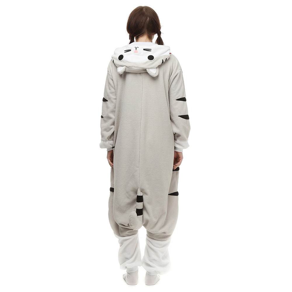 Cheese Cat Kigurumi Kostuum Unisex Vlies Pyjama Onesie