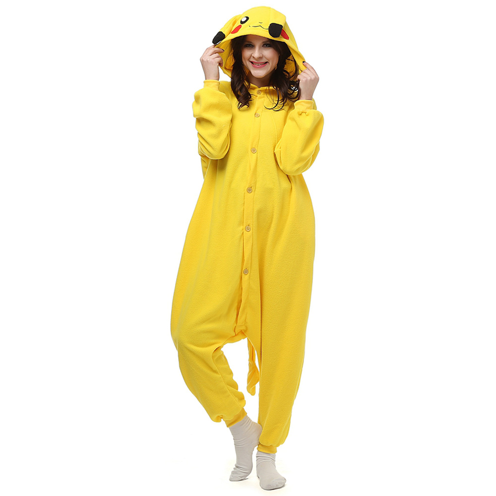 Pokemon Pikachu Kigurumi Kostuum Unisex Vlies Pyjama Onesie