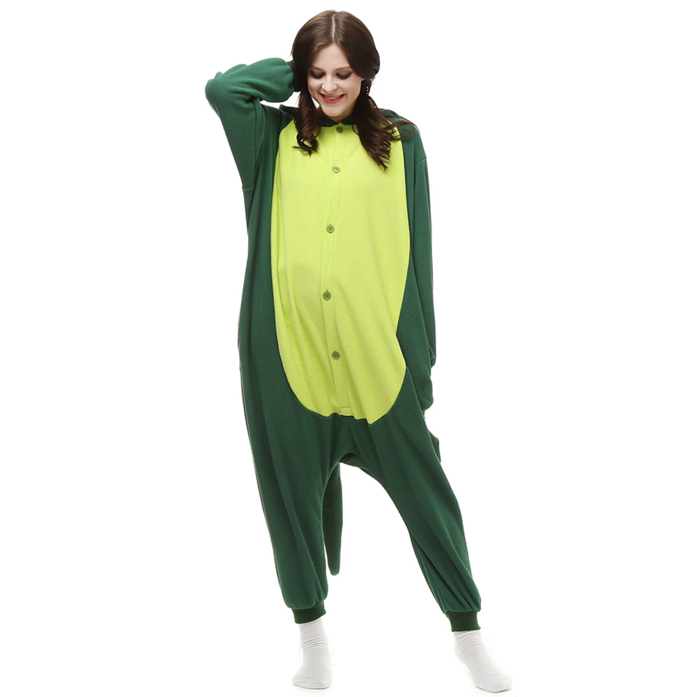 Groen Dinosaur Kigurumi Kostuum Unisex Vlies Pyjama Onesie