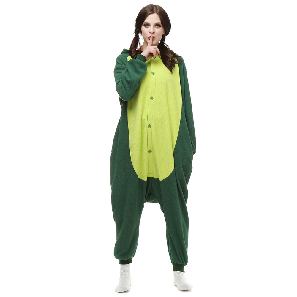 Grøn Dinosaurus Kigurumi Kostume Fleece Pyjamas Onesie