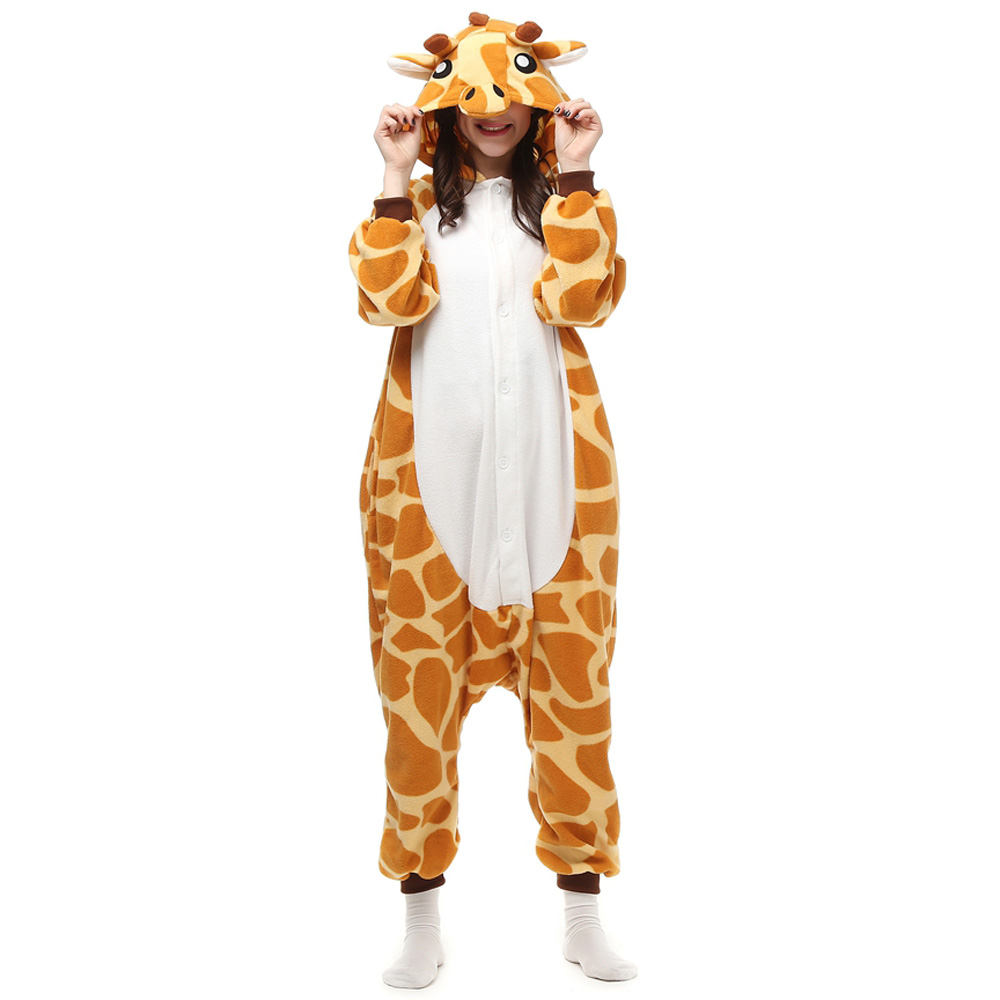 Giraffa Kigurumi Costumi Unisex Fleece Pigiama Onesie