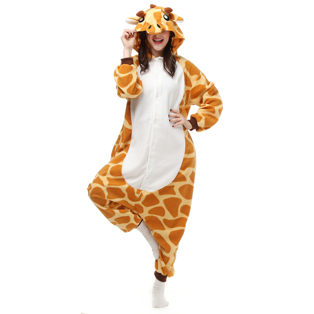 Giraf Kigurumi Kostume Fleece Pyjamas Onesie