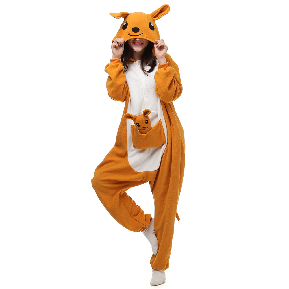 Kangaroo Kigurumi Kostuum Unisex Vlies Pyjama Onesie