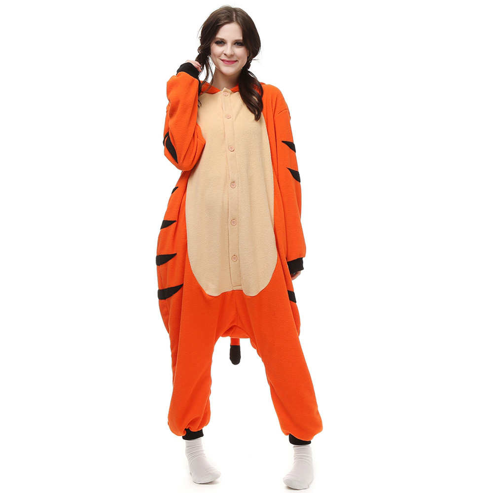 Tiger Kigurumi Kostüme Unisex Vlies Pyjama Gymnastikanzug/Einteiler