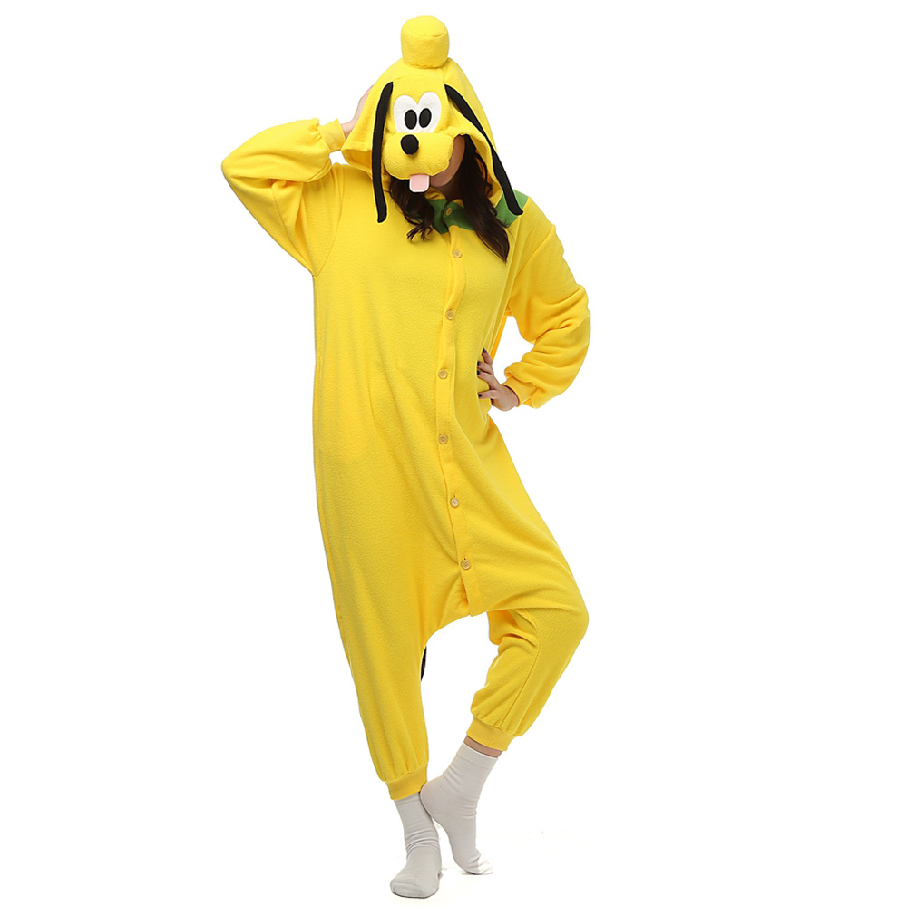 Pluto Hond Kigurumi Kostuum Unisex Vlies Pyjama Onesie