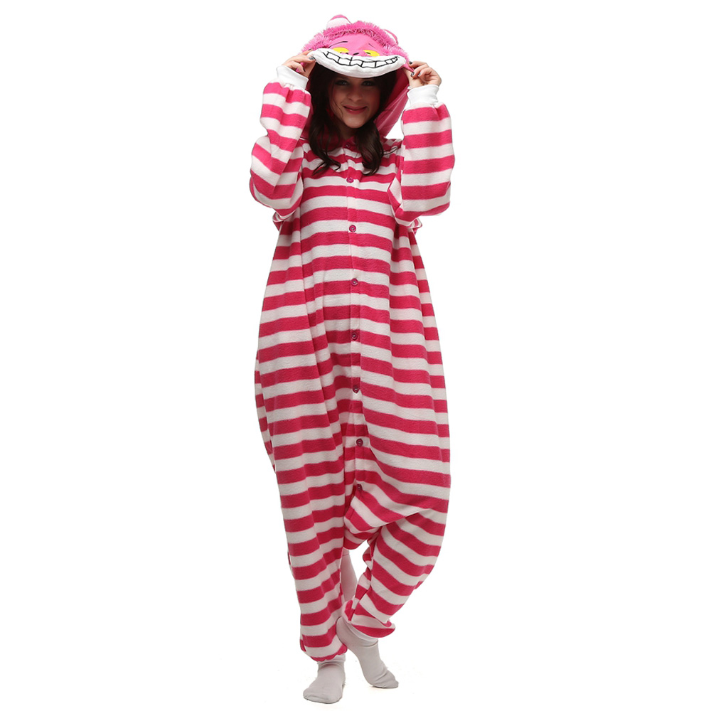Cheshire Cat Kigurumi Kostuum Unisex Vlies Pyjama Onesie
