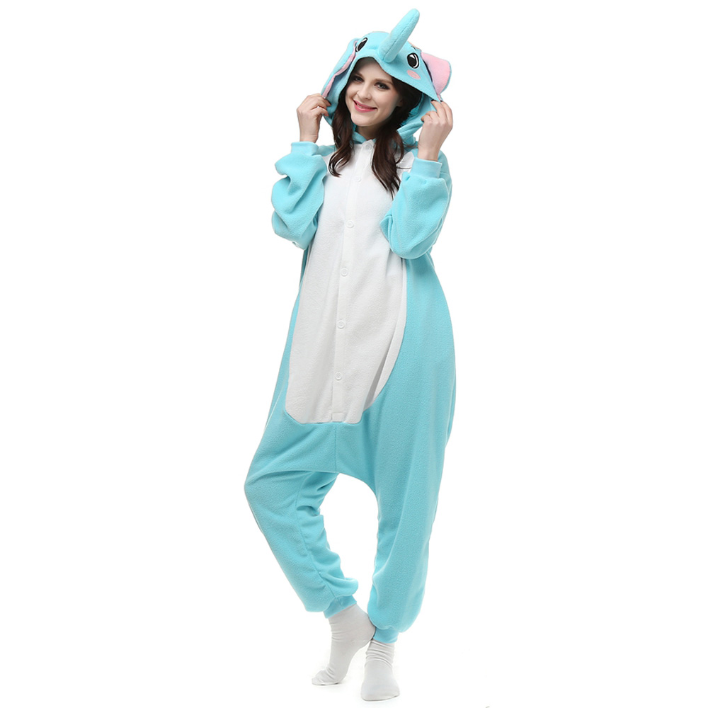 Elefant Kigurumi Kostume Fleece Pyjamas Onesie