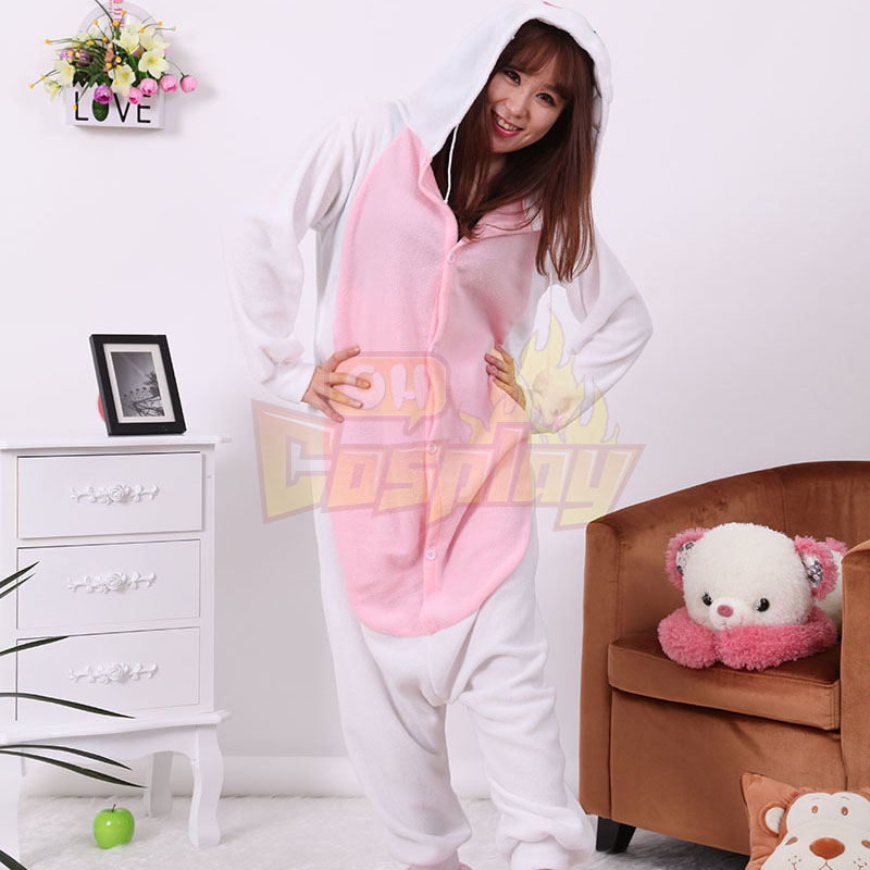 Adult Pajamas Animal White Rabbit Pajamas Polar Flleece Pajamas Kigurumi