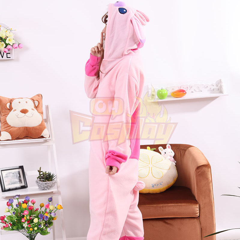 Adult Pajamas Animal Pink Stitch Polar Flleece Kigurumi Pajamas