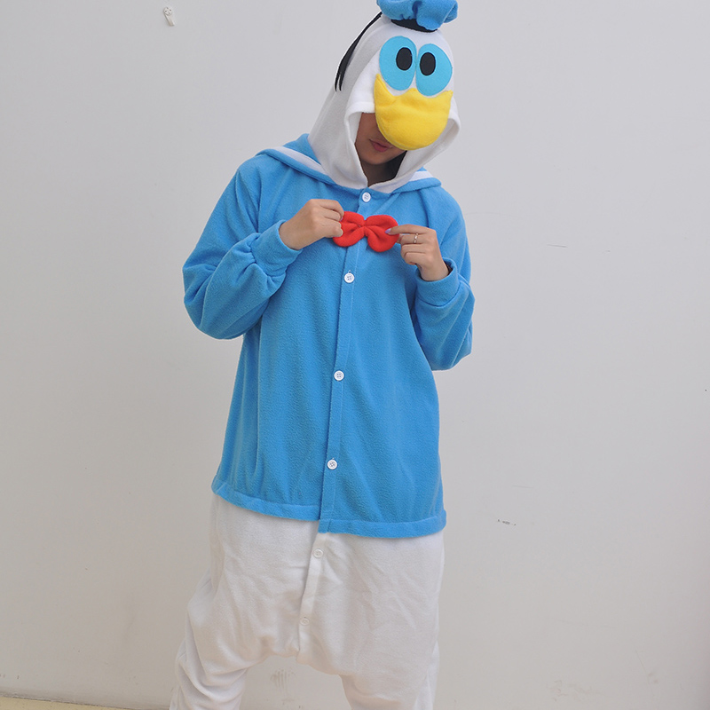 New Stlay Adult Pajamas Animal Donald Duck Polar Flleece Kigurumi Pajamas