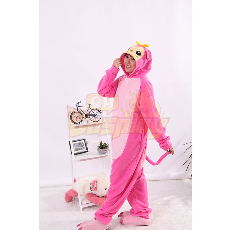 New Stlay Adult Pajamas Animal Pink Monkey Polar Flleece Kigurumi Pajamas