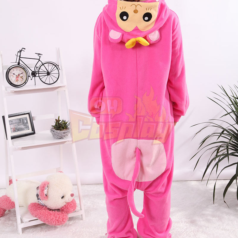 New Stlay Adult Pajamas Animal Pink Monkey Polar Flleece Kigurumi Pajamas