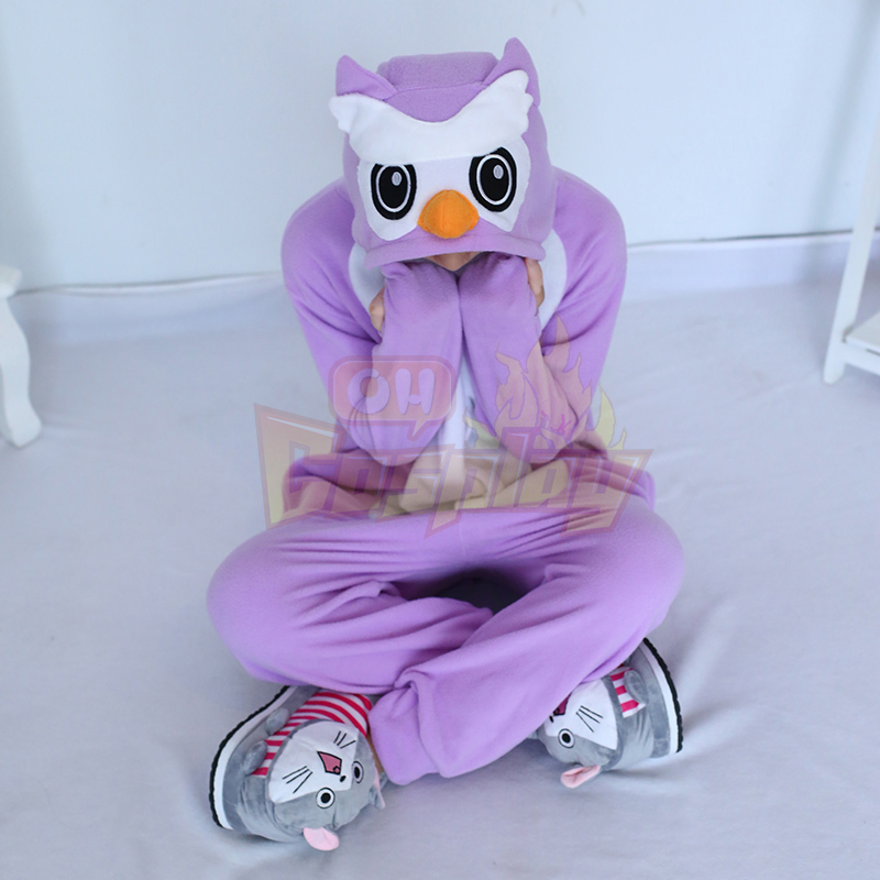 New Stlay Adult Pajamas Animal Purple Owl Polar Flleece Kigurumi Pajamas