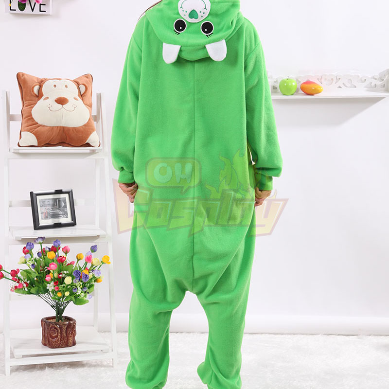 New Stlay Adult Pajamas Animal Green Lucky Bear Polar Flleece Kigurumi Pajamas