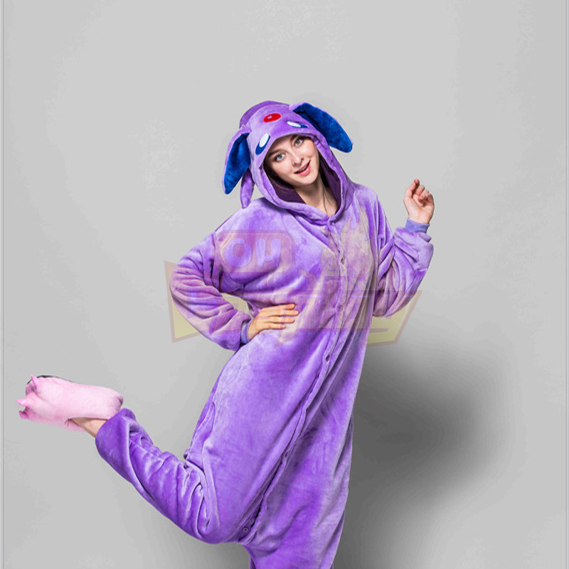 Adult Pajamas Animal Purple Elf Flannel Kigurumi Pajamas