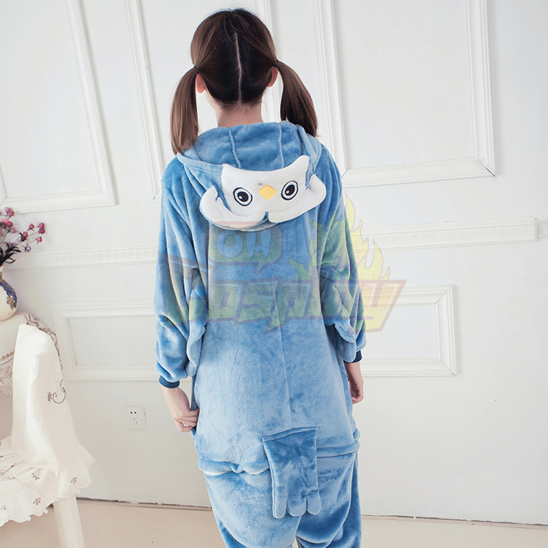 Adult Animal Pajamas Owl Flannel Kigurumi Pajamas