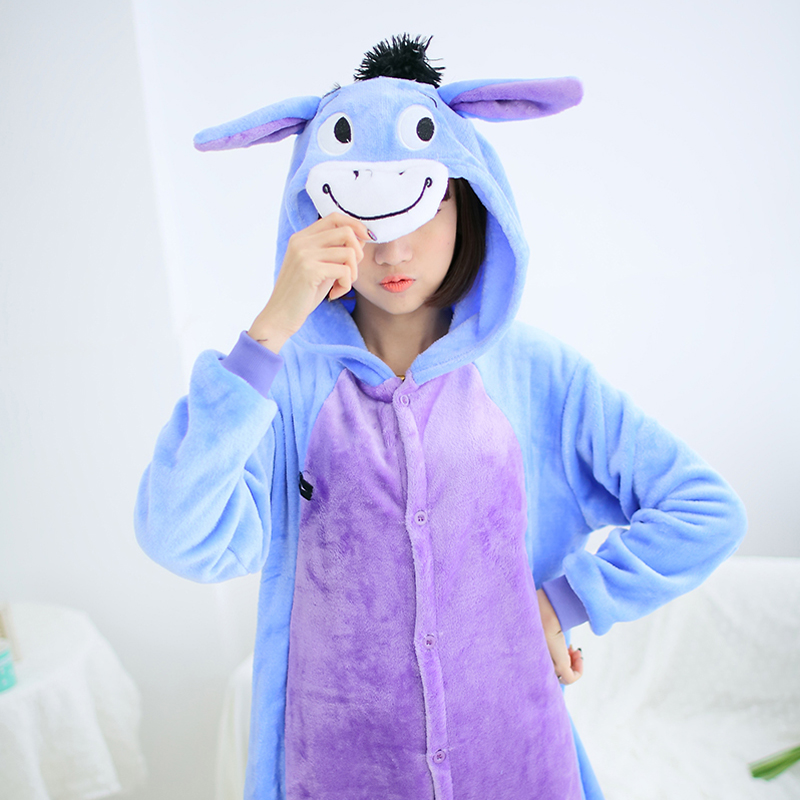 Adult Animal Pajamas Donkey Flannel Kigurumi Pajamas