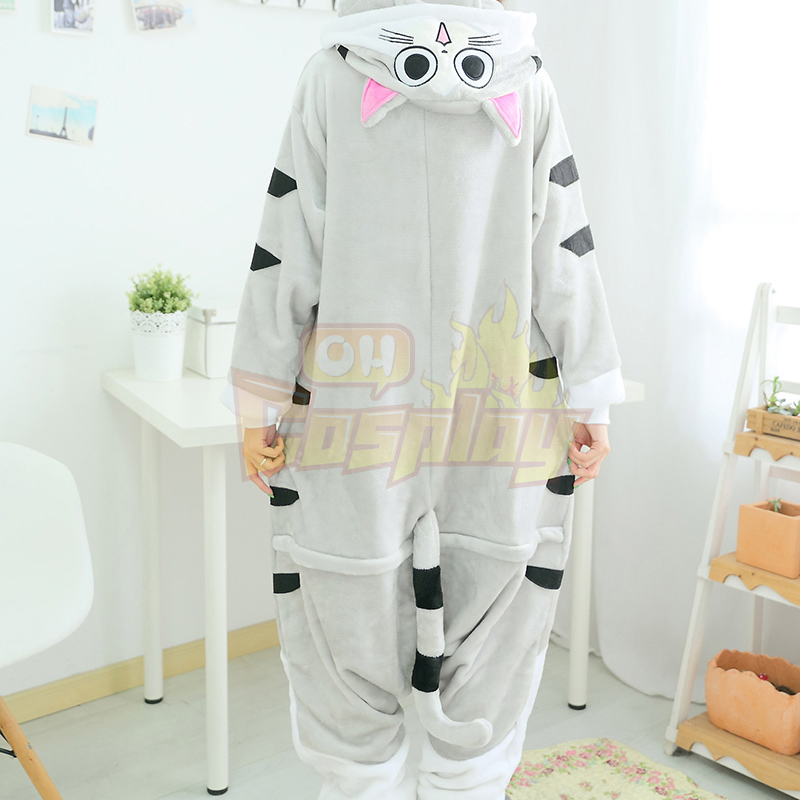 Adult Animal Pajamas Cheese Cat Flannel Kigurumi Pajamas