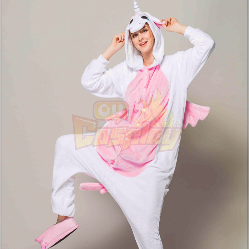 Adult Animal Pajamas Pink Unicorn Flannel Kigurumi Pajamas