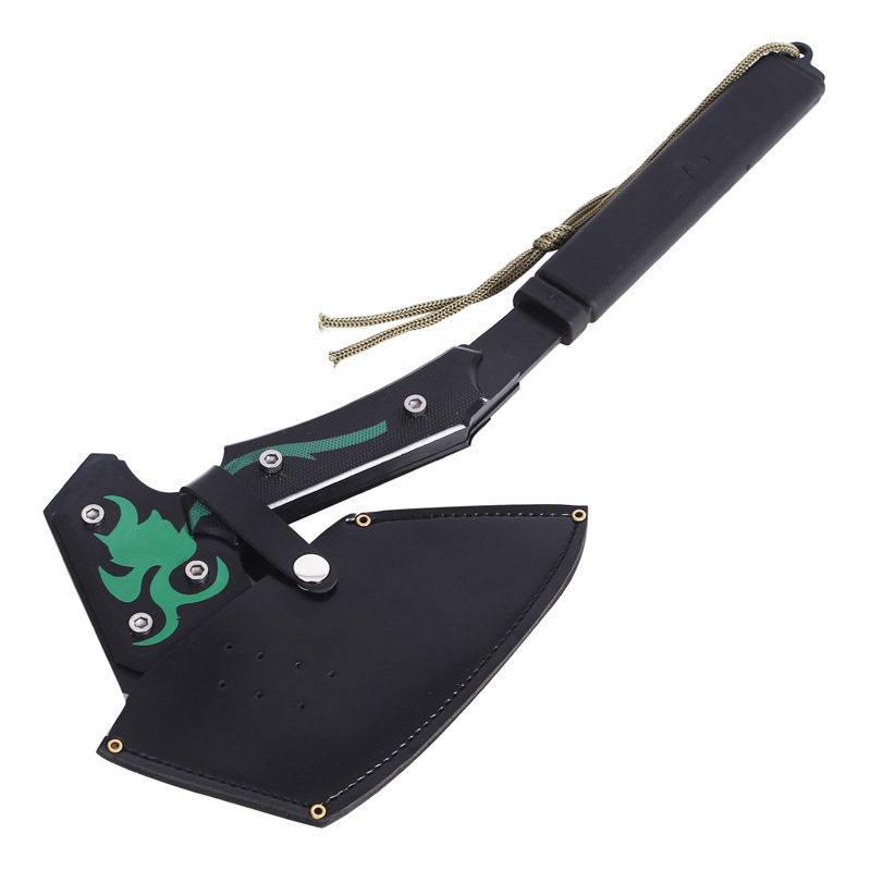 Outdoor Multifunction Self-defense Axe 420 Steel Colorful Rose Pattern