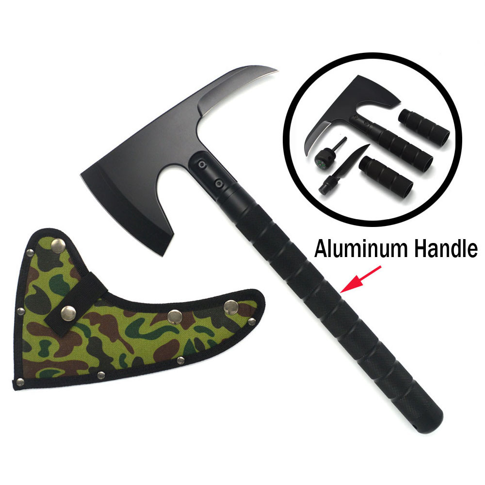 New Outdoor Camping Axe Aluminum Handle Tomahawk Fire Rescue Survival Multifunct