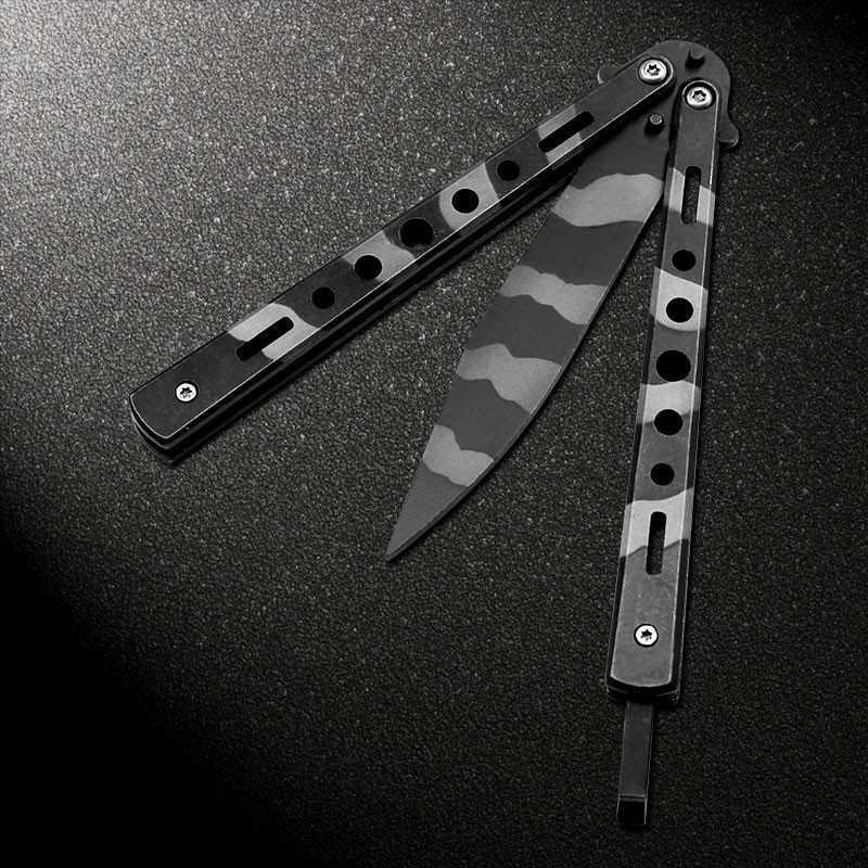 Butterfly in Knife Training Knife Titanium Stainless Steel Knife not Sharpened Great Gift