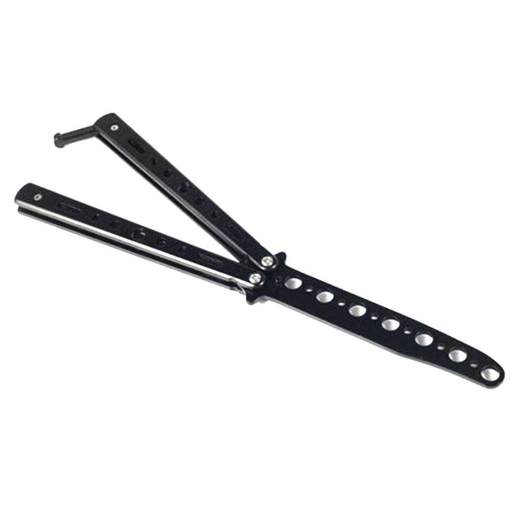 Hot Black Metal Stainless Steel Exercises Practice Butterfly Training Knife Trainer Knives