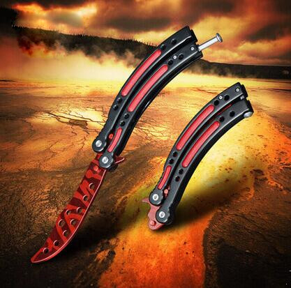 CS GO Game Collection Balisong Butterfly Trainer Knife Men Gift