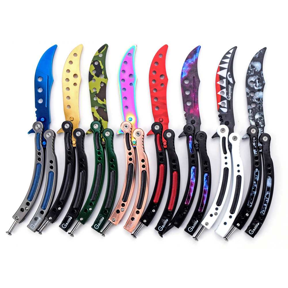 CS GO Karambit Folding Knife Butterfly Fade Colorful Game Knife