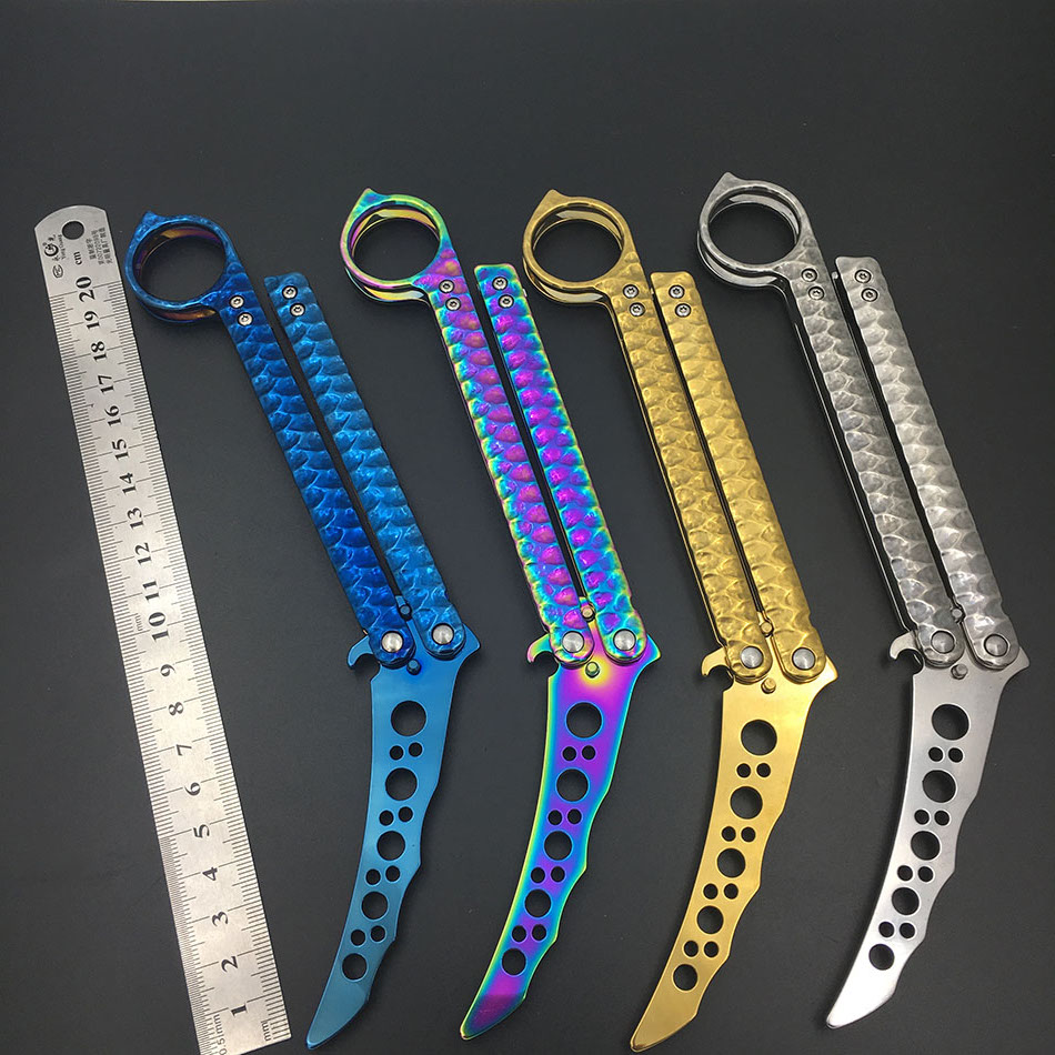 Stainless Steel Balisong Knife Butterfly Practice Training Knife