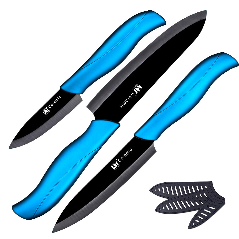 New ceramic knife 3 inch paring 4 inch utility 5 inch slicing knife with black