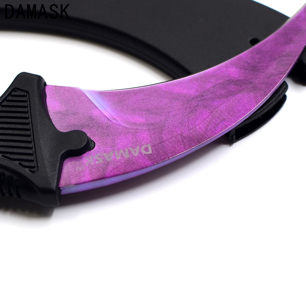 CSGO Counter Strike Karambit Knife Purple Blade Non-Slip Handle Outdoor