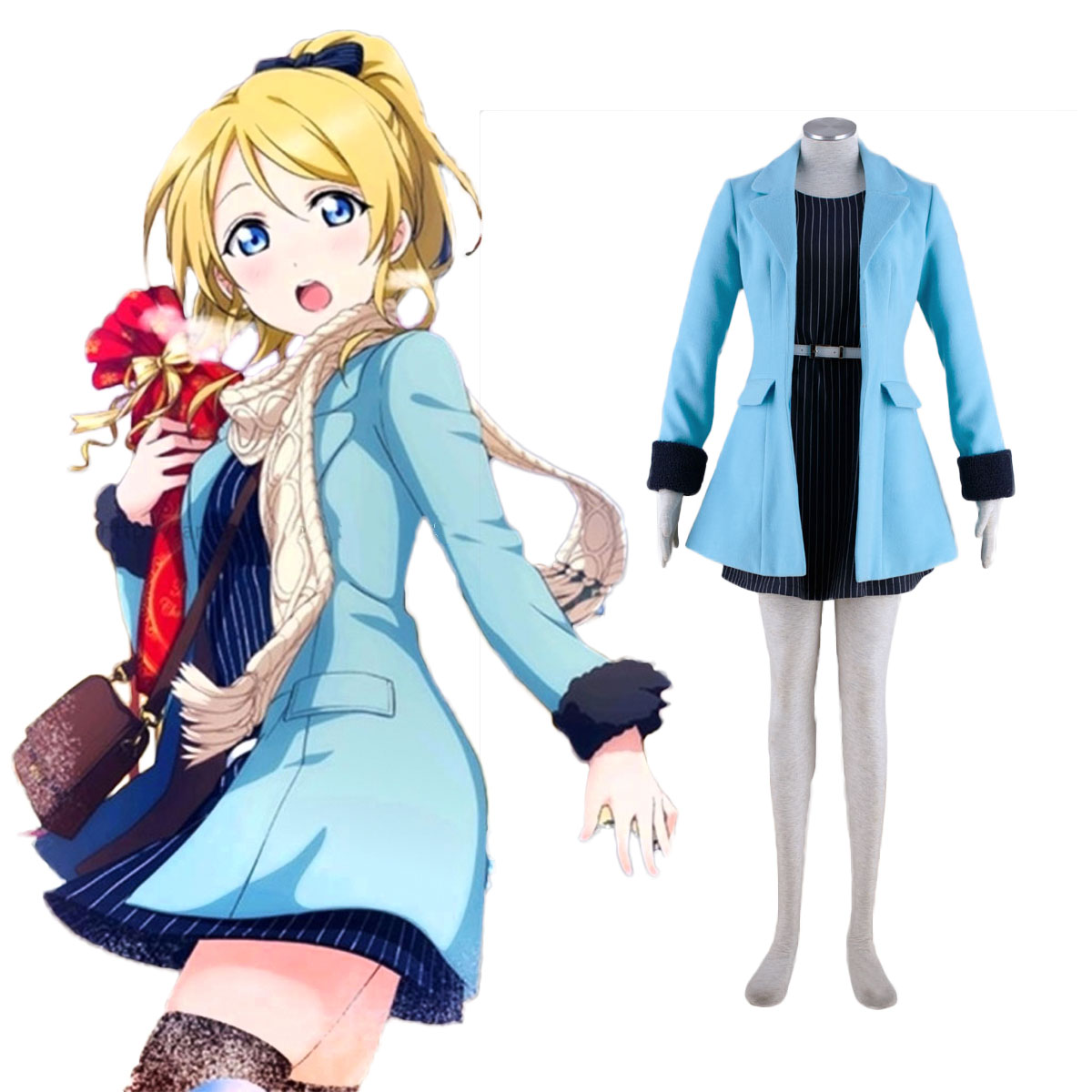 Deluxe Love Live! School idol project Ellie 2 Cotumes Cosplay