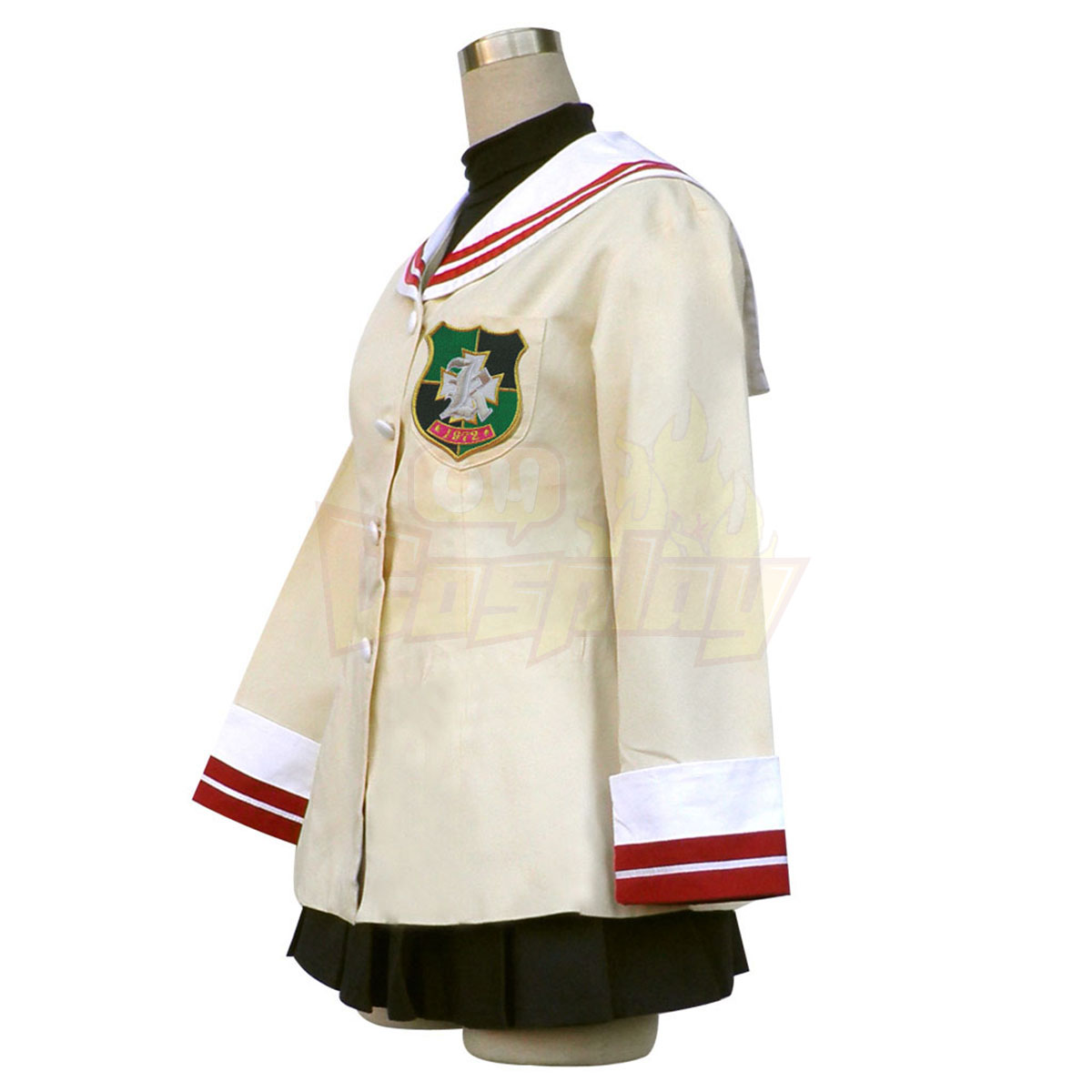 Deluxe Clannad Ibuki Fūko 1ST High School Female Winter Uniform Green Badge Costumes