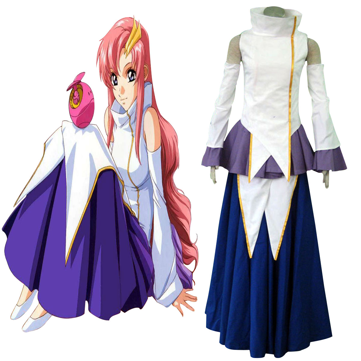 Луксозен Gundam Seed LACUS CLYNE1 Diva Clothes Cosplay Костюми