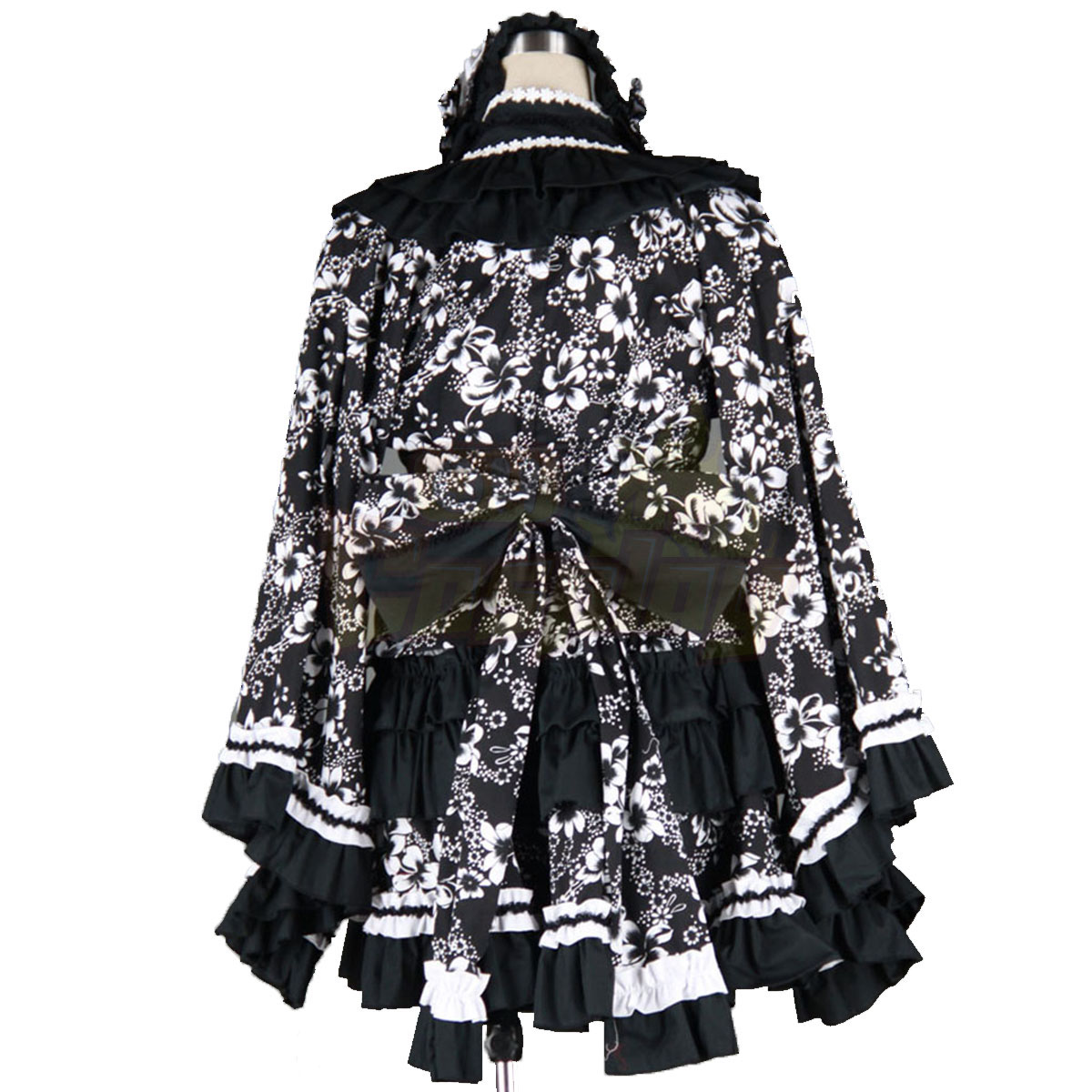 Fantasias Cultura Lolita Preto Pano Vestidos Kimono Trajes Cosplay