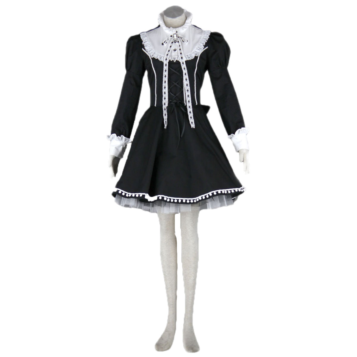 Deluxe Lolita Culture Bustle Hat Bow Short Dresses Cosplay Costumes