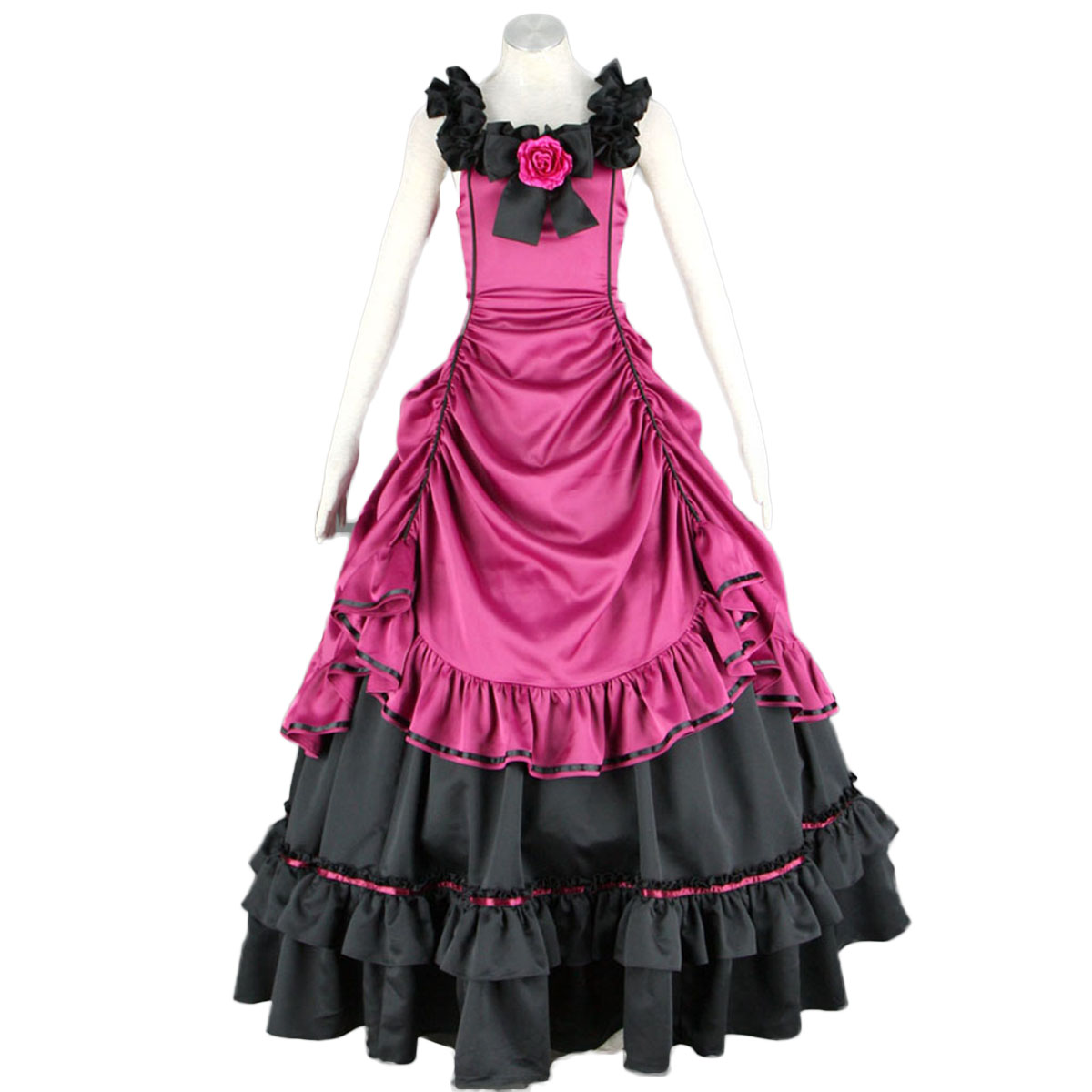 호화로운 로리타 문화 민소매 소동 긴 드레스 코스프레 의상