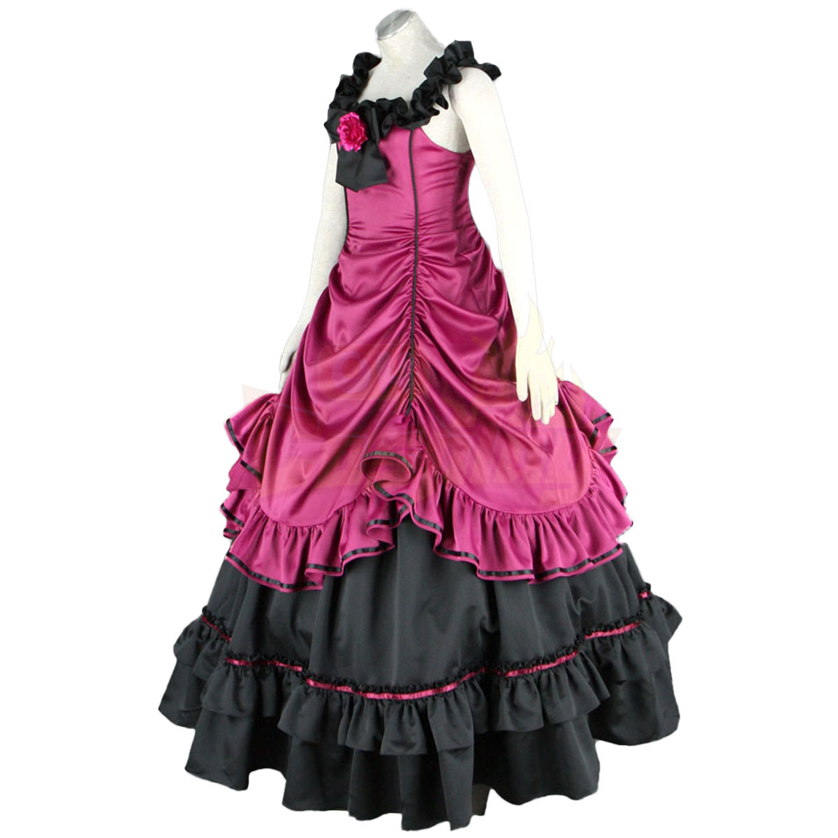 De lujo Disfraces de Lolita Cultura Sleeveless Bustle Largo Vestidos Cosplay
