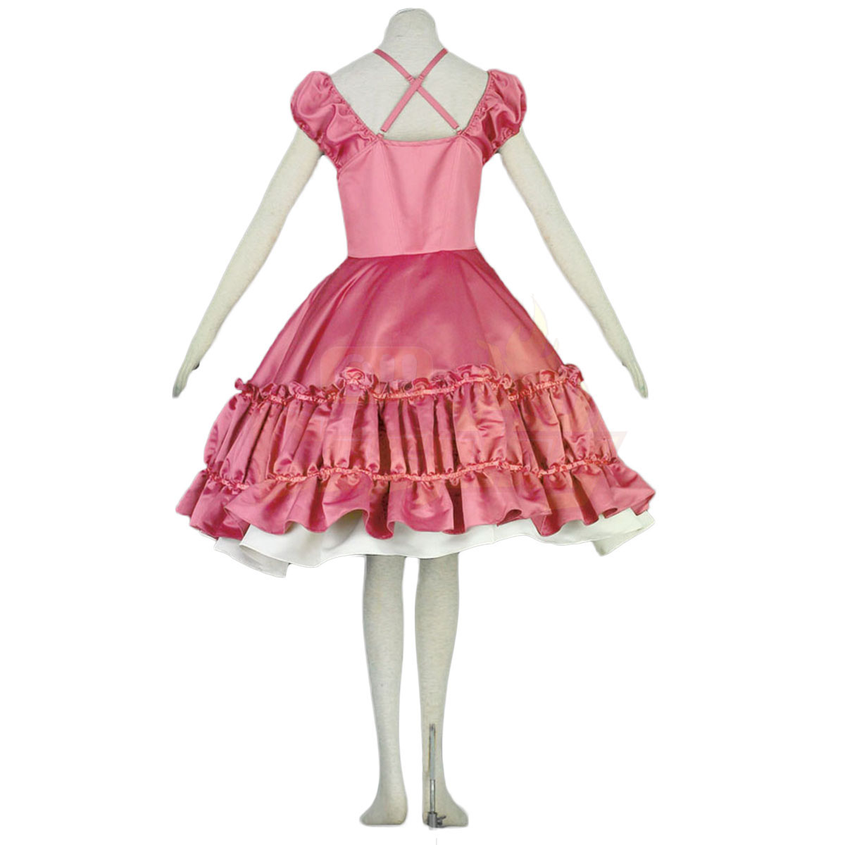 호화로운 로리타 문화 짧은 소매 중간 드레스 짐 바구니 코스프레 의상