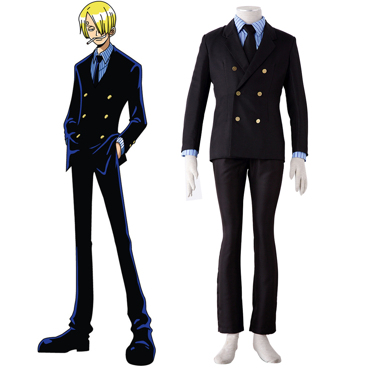 One Piece Sanji 1ST Cosplay Costumes Deluxe Edition [A129]