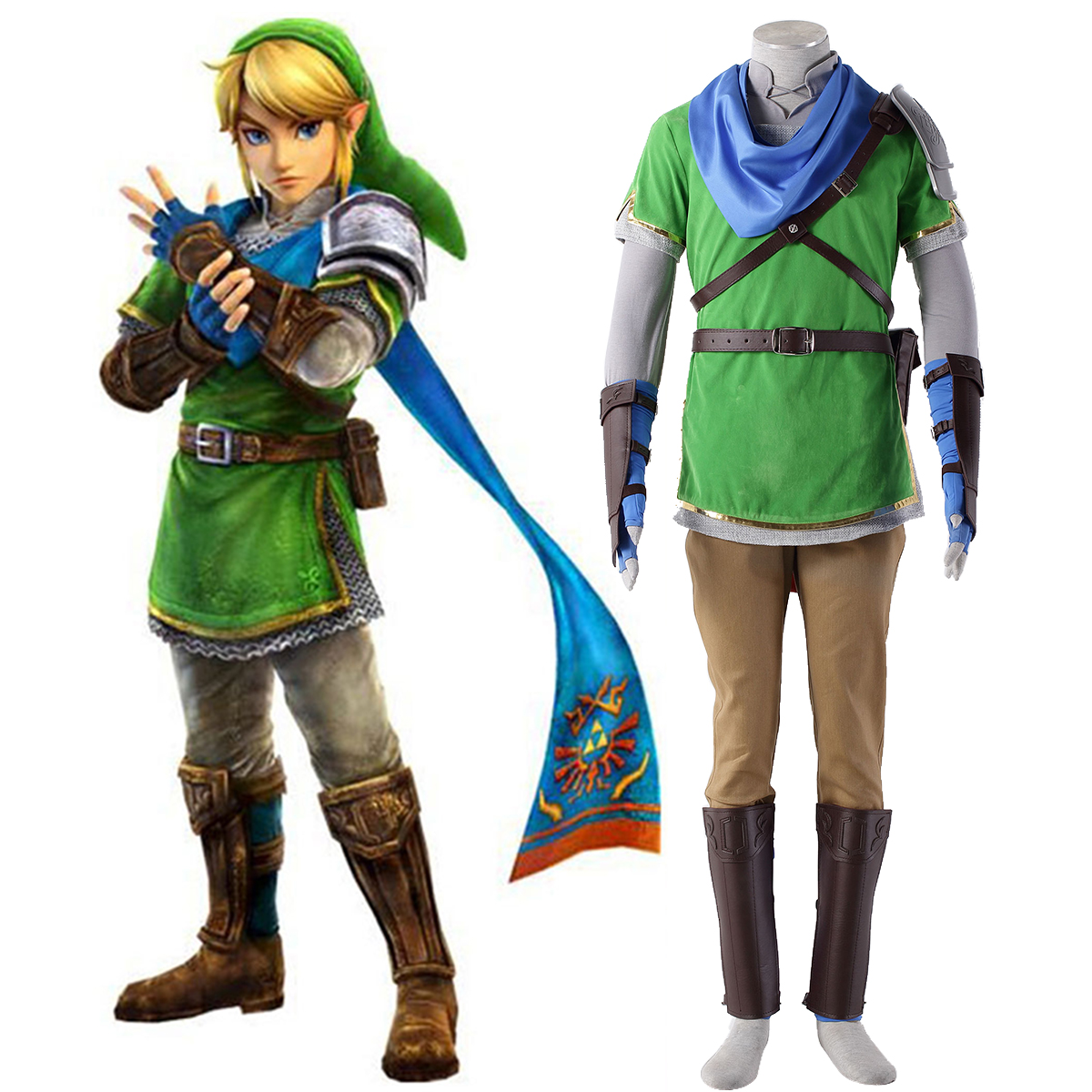 The Legend of Zelda Hyrule-Warriors Link 5TH Cosplay Costumes Deluxe Edition