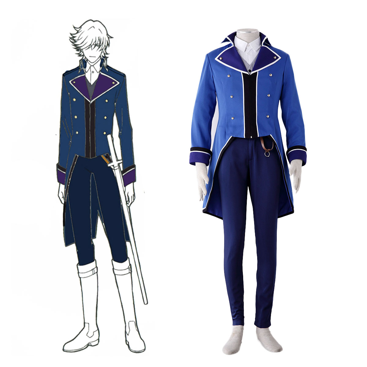 K Blue Organization Uniforms Cosplay Costumes Deluxe Edition [E140]