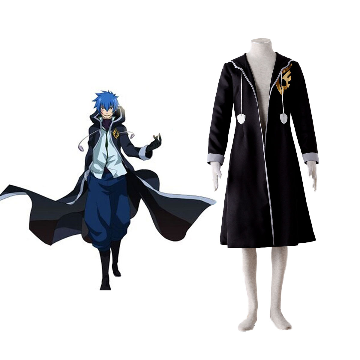 Fairy Tail Jellal Fernandes 1ST Cosplay Costumes Deluxe Edition