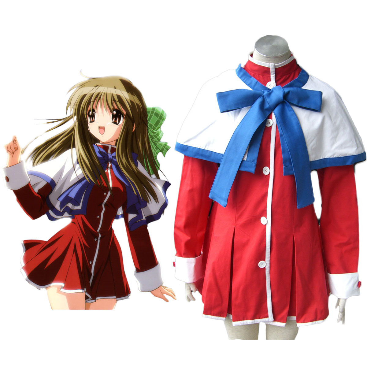 Kanon High School Uniforms Blue Ribbon Cosplay Costumes Deluxe Edition