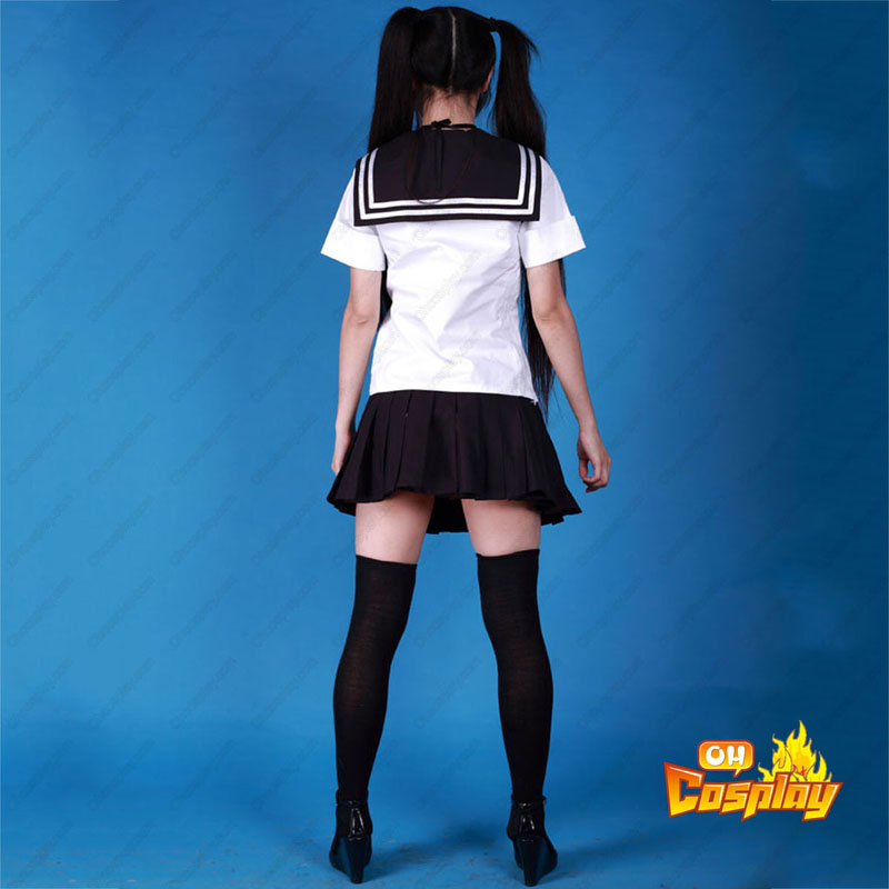 Sailor Suit Uniform 3 Preto Tie Traje Cosplay