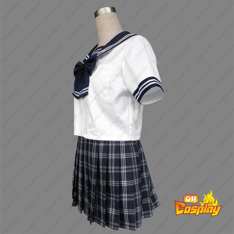 Sailor Uniform 5 Svart Grid Cosplay Kostym
