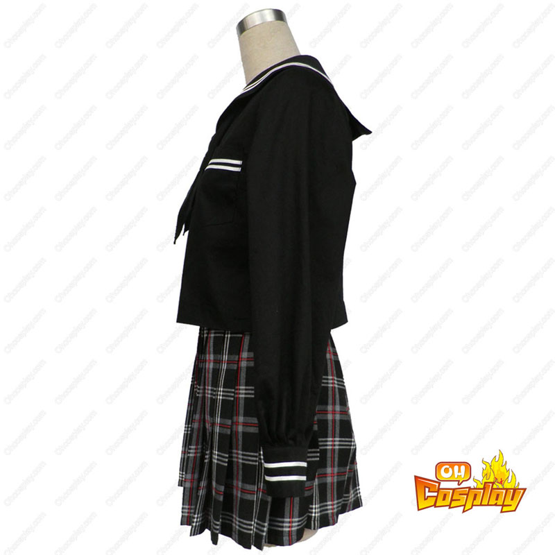 Sailor Uniform 7TH Red Black Grid Cosplay Costumes