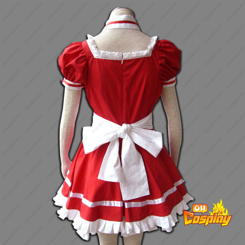 Röd Maid Uniform 6 Cosplay Kostym
