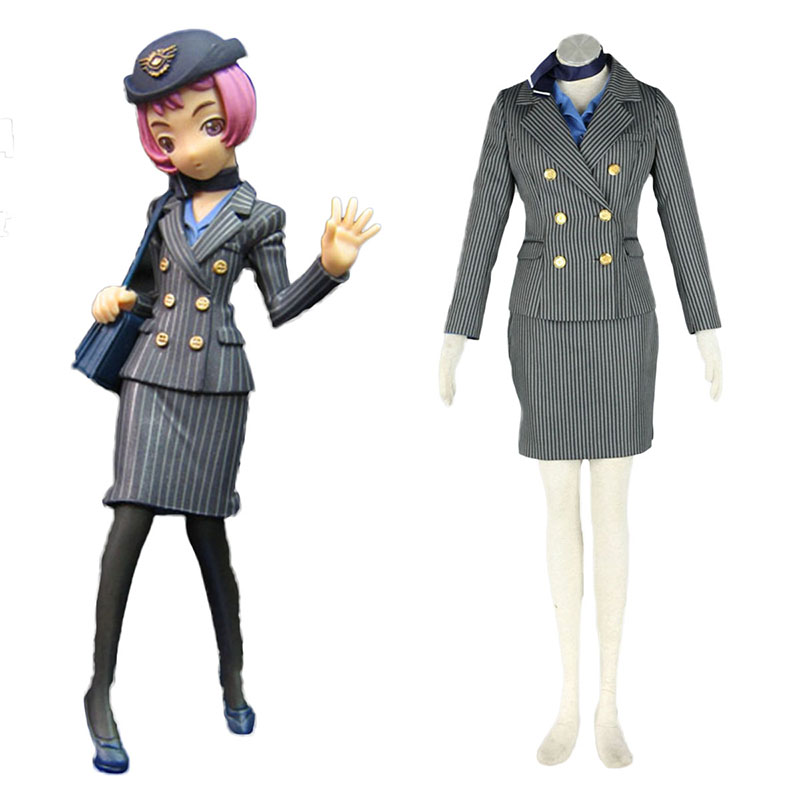 Luftfart Uniform Culture Värdinna 8 Cosplay Kostym